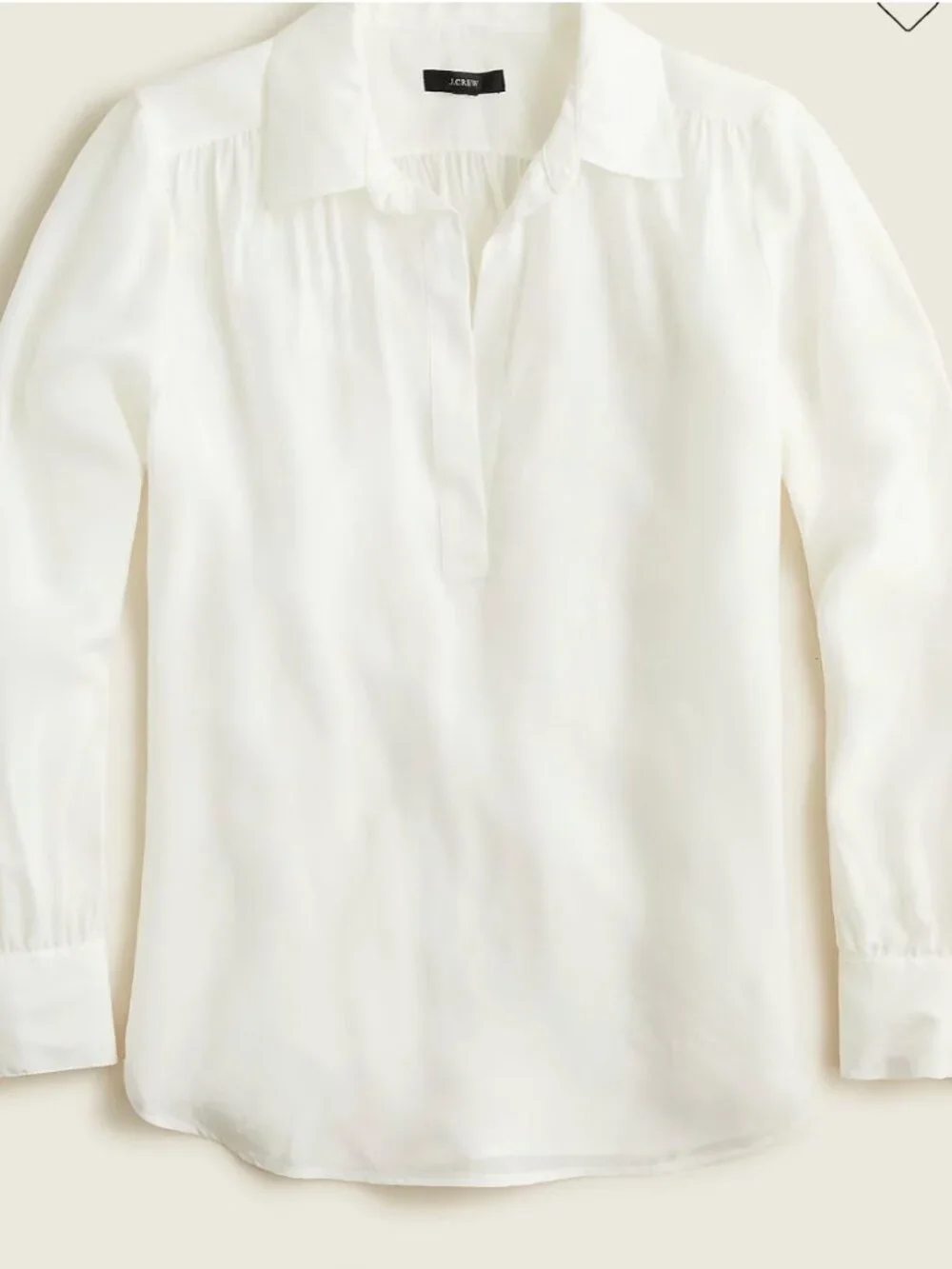 J.Crew Eco cupro-blend collared V-neck popover top
